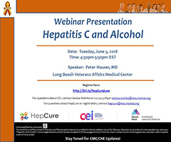 HepCure and CEI co-sponsored Webinar: Hepatitis C and Alcohol